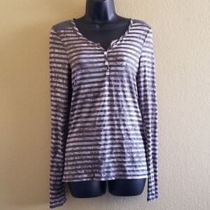 BKE Striped Henley Long Sleeve Shirt